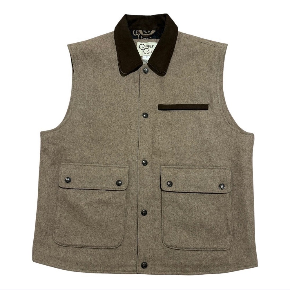 Cripple Creek Vest Men's Wool Vest Size XL Quilted Lining-Concealed Carry Brown - Picture 1 of 6